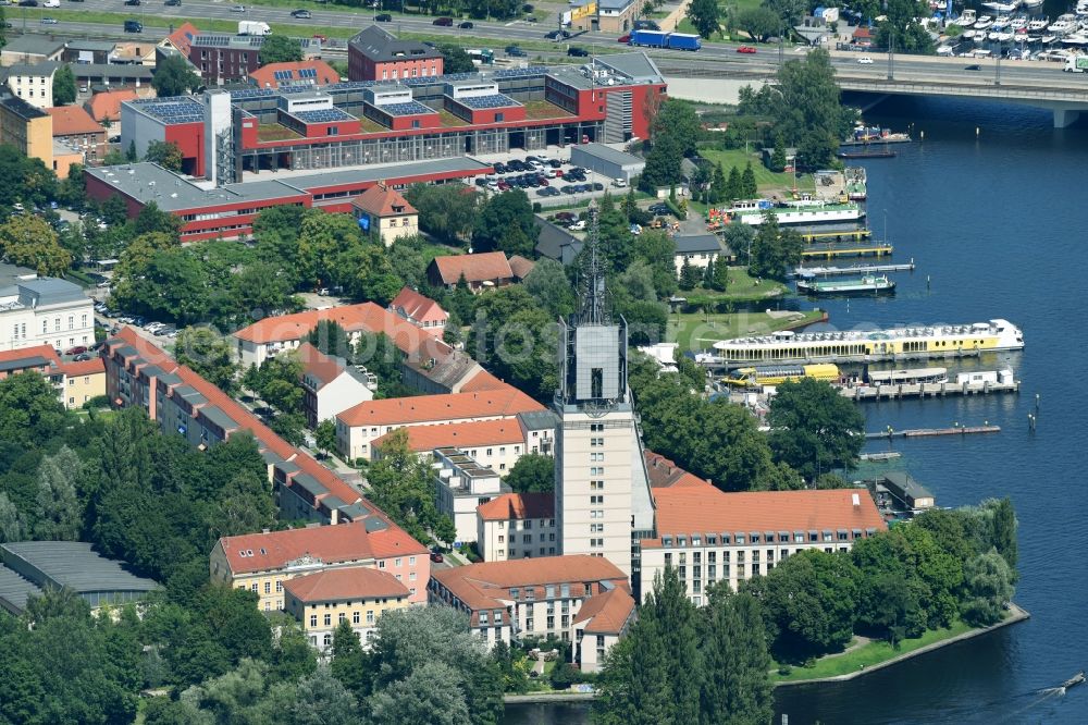 Potsdam from above - Building of the retirement center Seniorenresidenz Heilig-Geist-Park on Ufer of Havel on Burgstrasse in the district Innenstadt in Potsdam in the state Brandenburg, Germany