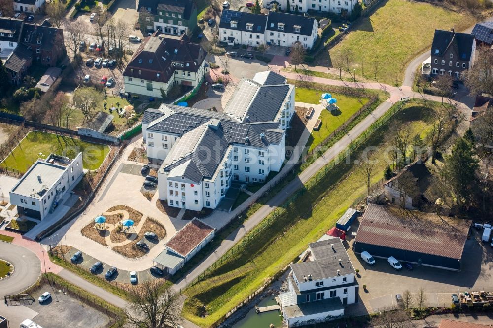 Dorsten from above - Building of the retirement center St.Marien Seniorenzentrum An of Molkerei - Am Gueterbahnhof in Dorsten in the state North Rhine-Westphalia, Germany