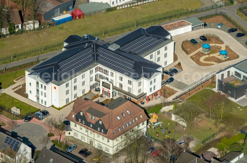 Dorsten from the bird's eye view: Building of the retirement center St.Marien Seniorenzentrum An of Molkerei - Am Gueterbahnhof in Dorsten in the state North Rhine-Westphalia, Germany