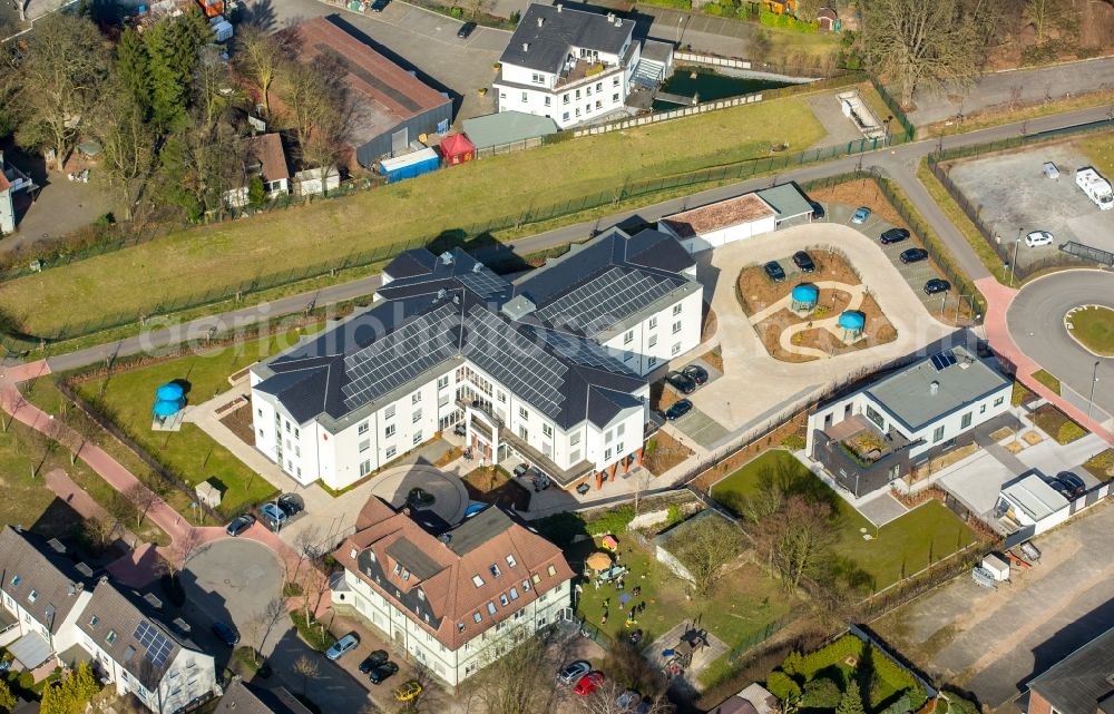 Dorsten from above - Building of the retirement center St.Marien Seniorenzentrum An of Molkerei - Am Gueterbahnhof in Dorsten in the state North Rhine-Westphalia, Germany