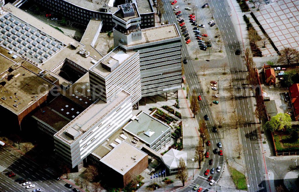 Berlin - Charlottenburg from the bird's eye view: Gebäude des SFB am Theodor-Heuss-Platz in Charlottenburg.