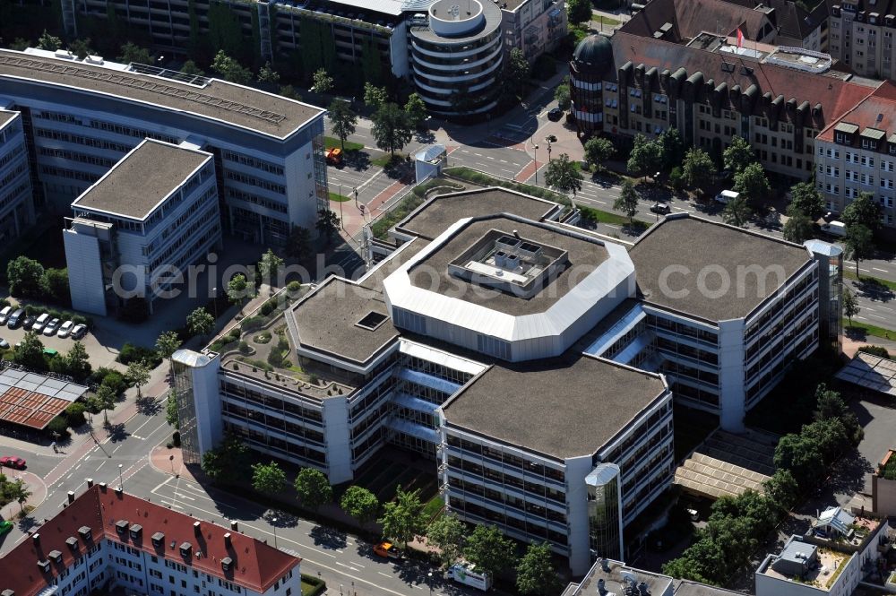 Erlangen from above - Building of Siemens Building Technologies GmbH in Erlangen in Bavaria