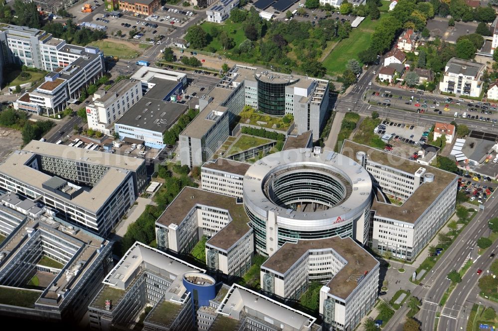 Offenbach am Main from above - View of building with headquarters of group Areva in Offenbach am Main in the state Hesse