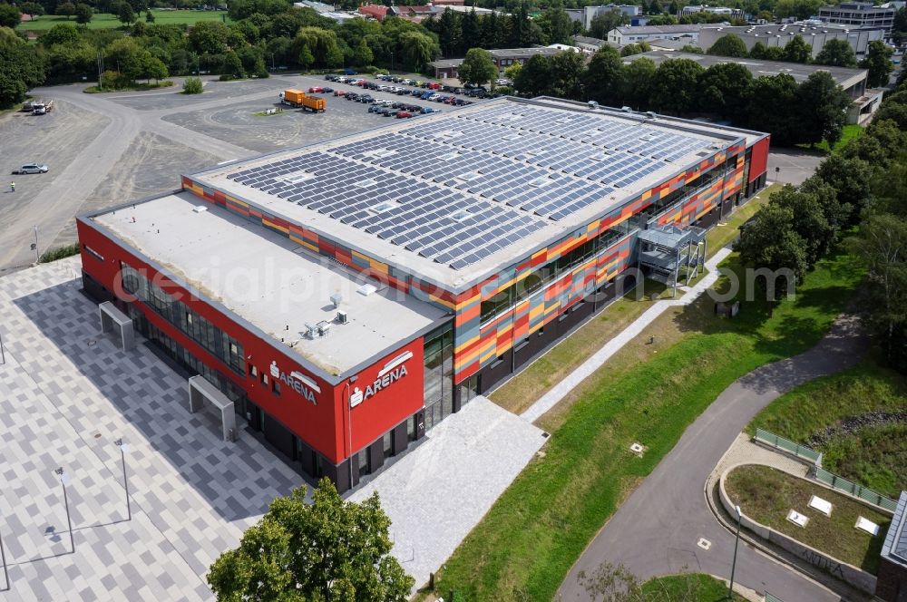 Göttingen from above - Building the Sparkassen-Arena in Goettingen in Lower Saxony