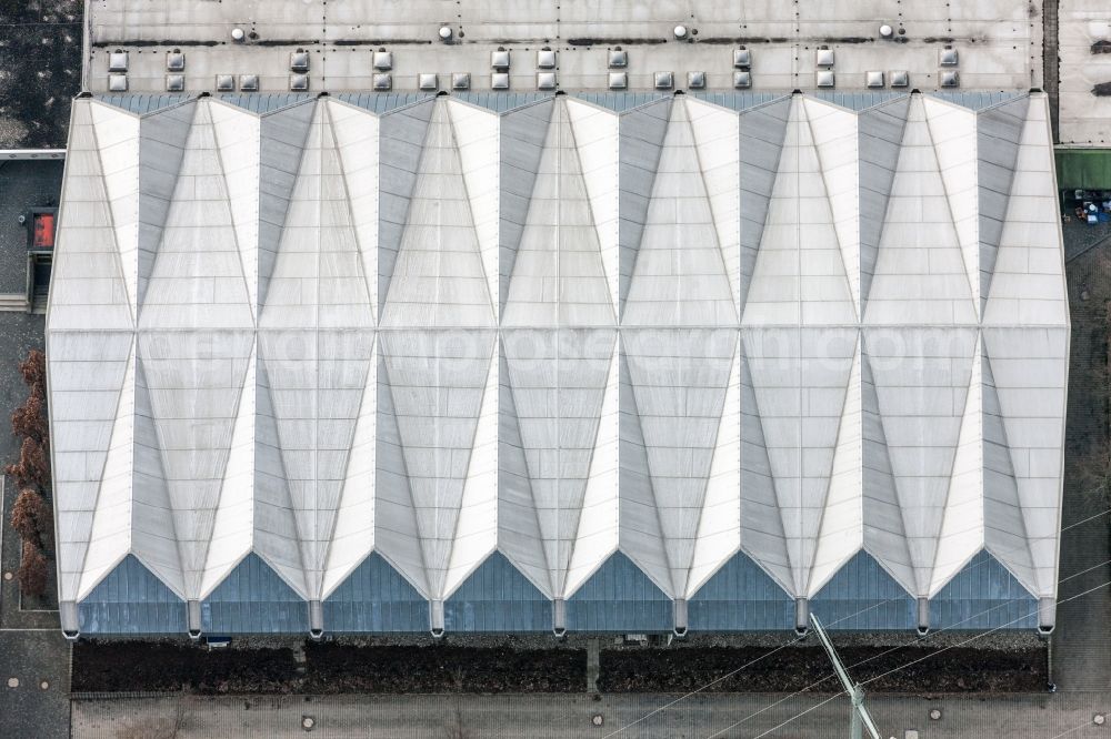 Aerial image Aichach - Roof on the building of the sports hall in Aichach in the state Bavaria