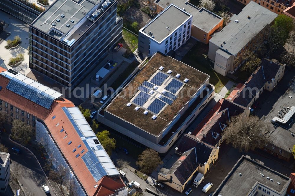 Aerial image Berlin - Roof on the building of the sports hall Campusfit Mitte HU BERLIN on Hannoversche Strasse in the district Mitte in Berlin, Germany