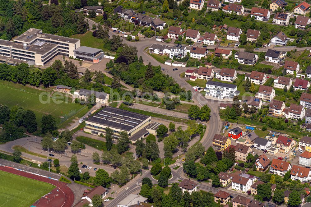 Albstadt from the bird's eye view: Roof on the building of the sports hall Mazmannhalle in Albstadt in the state Baden-Wuerttemberg, Germany