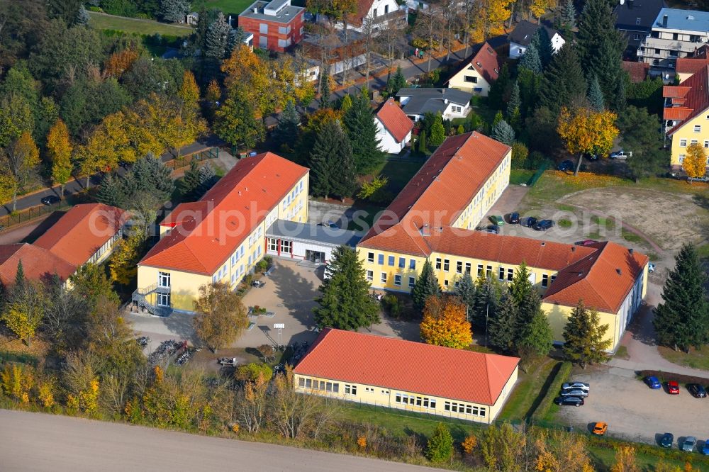 Aerial photograph Wandlitz - Roof on the building of the sports hall TTV Wandlitz on Prenzlauer Chaussee in Wandlitz in the state Brandenburg, Germany