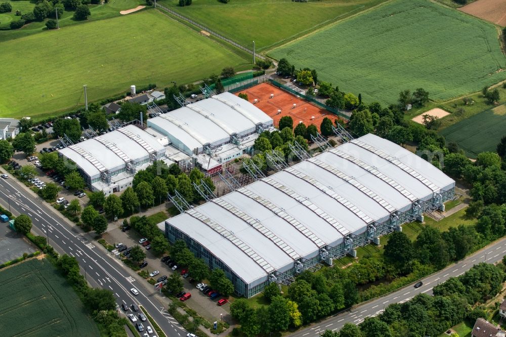 Frankfurt am Main from the bird's eye view: Building of sports hall Ensemble Sport & Freizeitzentrum Kalbach in Frankfurt in the state Hesse, Germany