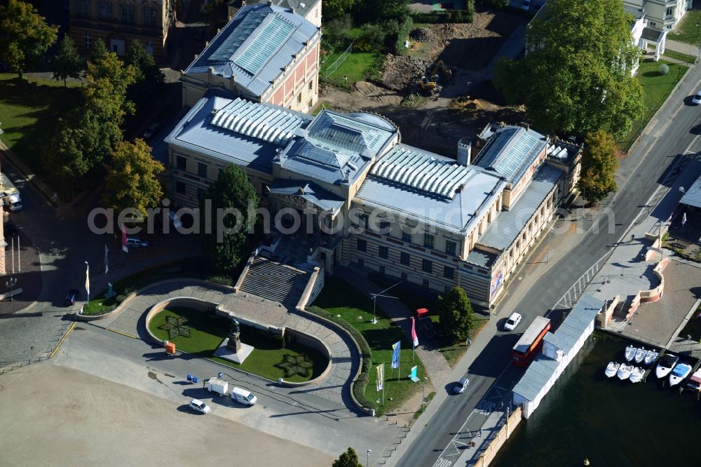 Schwerin from above - Building of the Staatliches Museum Schwerin - art collections, castles and gardens in Schwerin in Mecklenburg-Western Pomerania