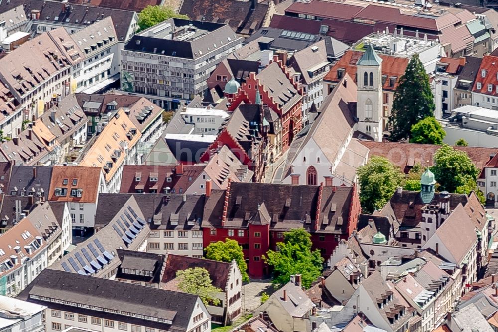 Freiburg im Breisgau from the bird's eye view: Old Town Hall building of the city administration in Freiburg im Breisgau in the state Baden-Wuerttemberg, Germany