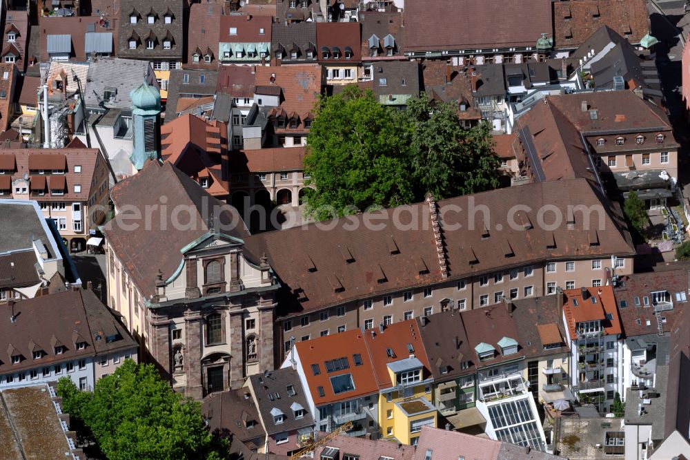 Aerial image Freiburg im Breisgau - Old Town Hall building of the city administration in Freiburg im Breisgau in the state Baden-Wuerttemberg, Germany