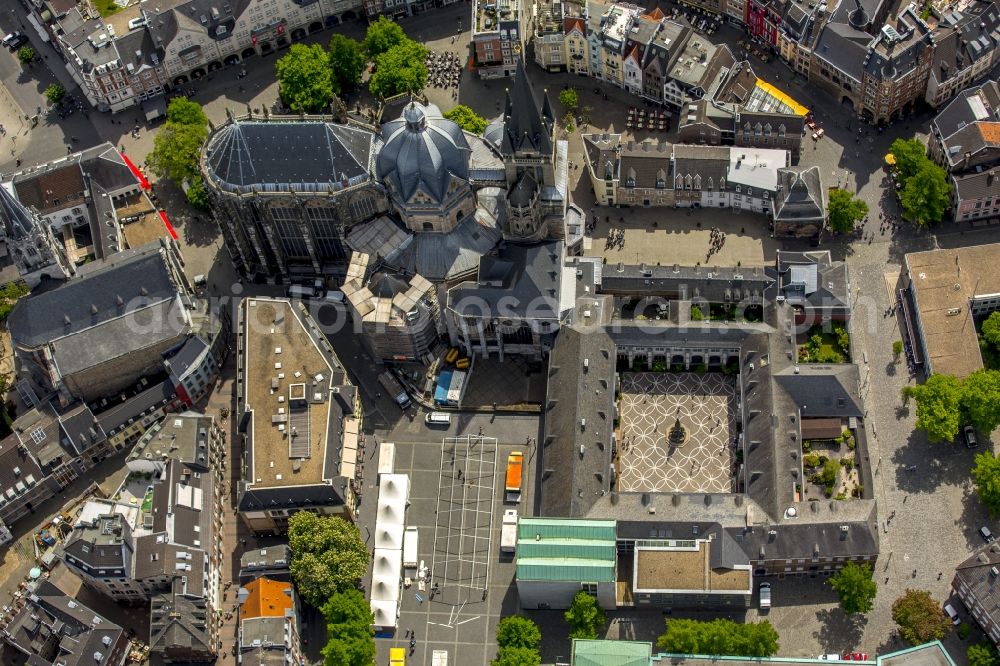 Aerial photograph Aachen - Town Hall building of the city administration in Aachen in the state North Rhine-Westphalia