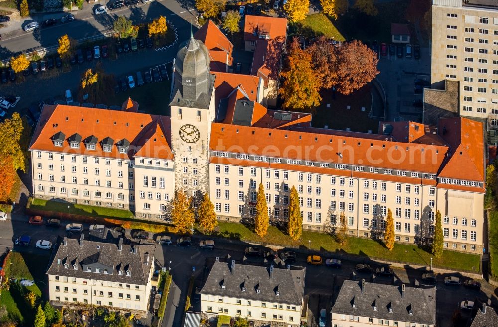 Arnsberg from the bird's eye view: Building the district government and regional council in Arnsberg in North Rhine-Westphalia