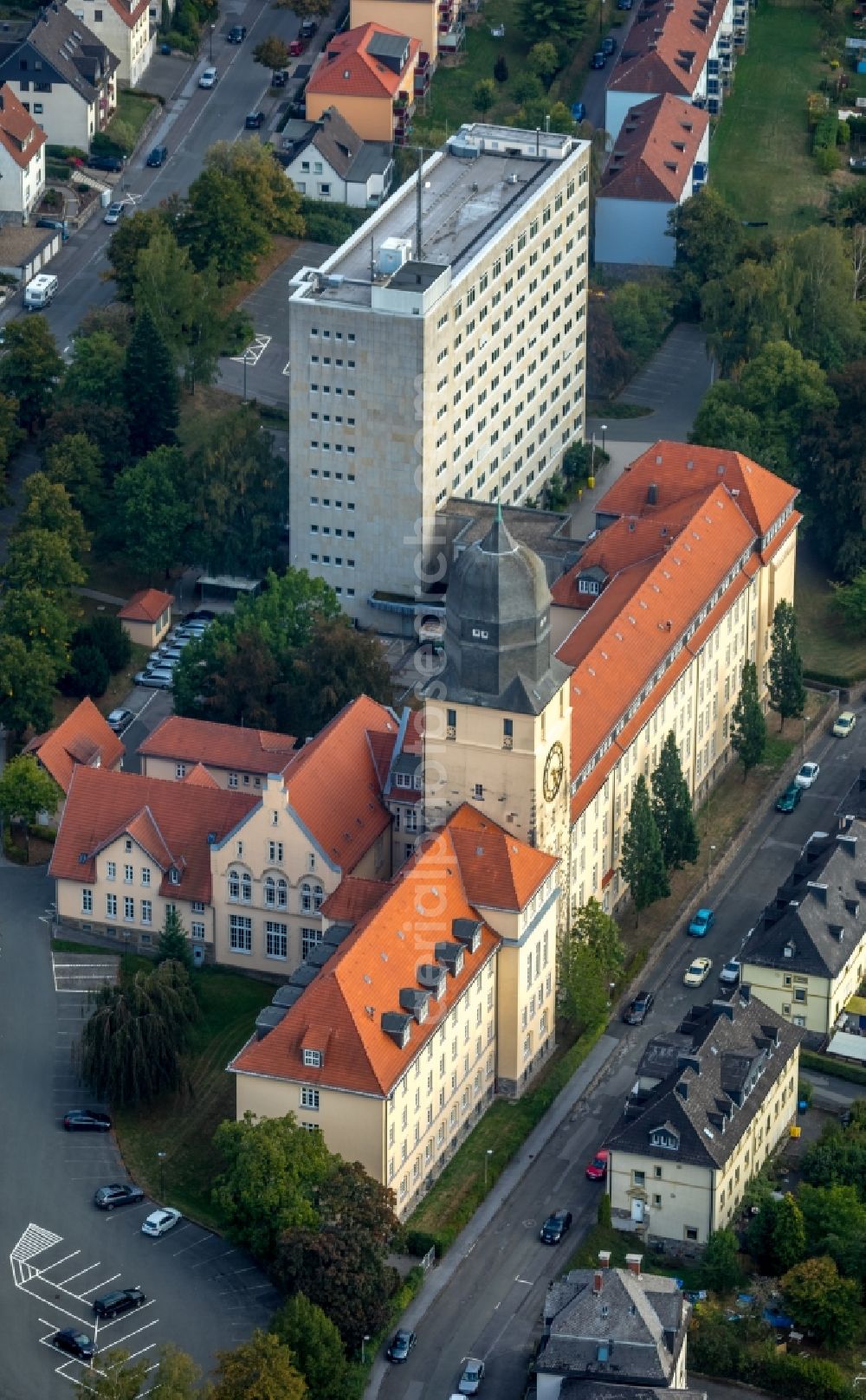 Arnsberg from the bird's eye view: Building the district government and regional council in Arnsberg in North Rhine-Westphalia