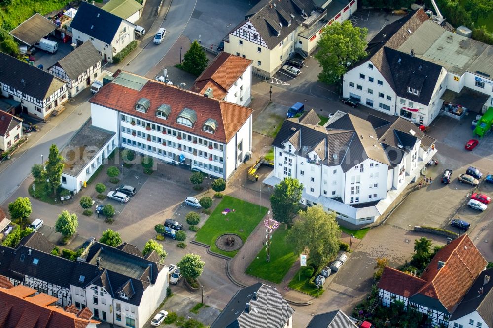 Balve from above - Town Hall building of the city administration in Balve in the state North Rhine-Westphalia