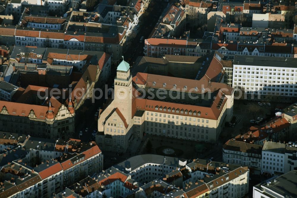 Aerial photograph Berlin - Town Hall building of the city administration - Neukoelln on Karl-Marx-Strasse in Berlin in Germany