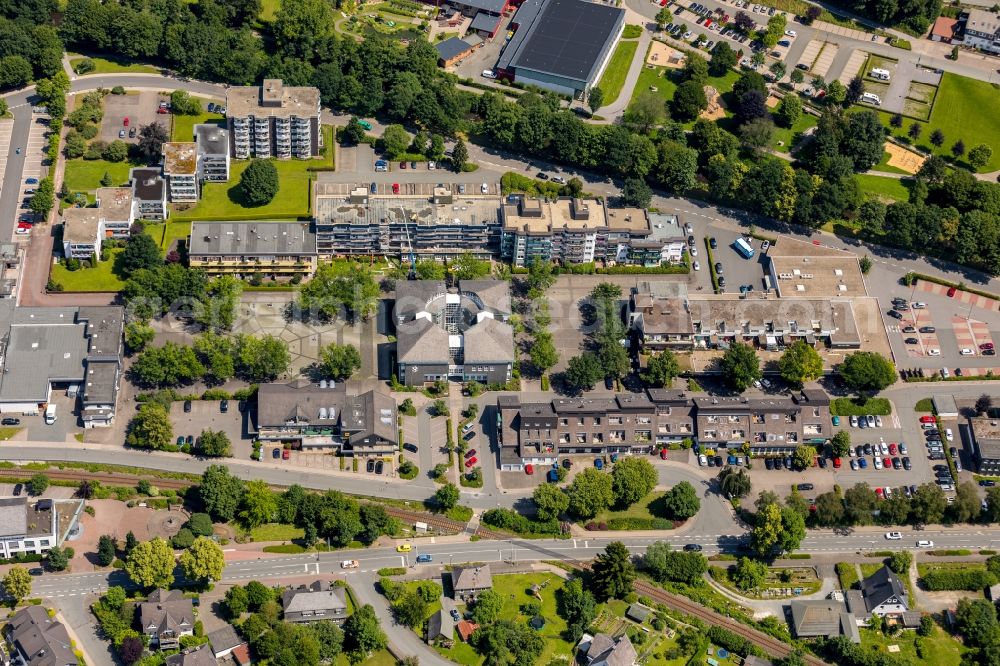 Aerial photograph Olsberg - Town Hall building of the city administration on Bigger Platz in Olsberg in the state North Rhine-Westphalia, Germany