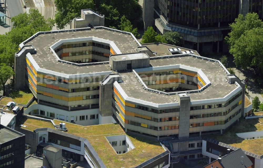 Bochum from above - Town Hall building of the city administration in Bochum in the state North Rhine-Westphalia