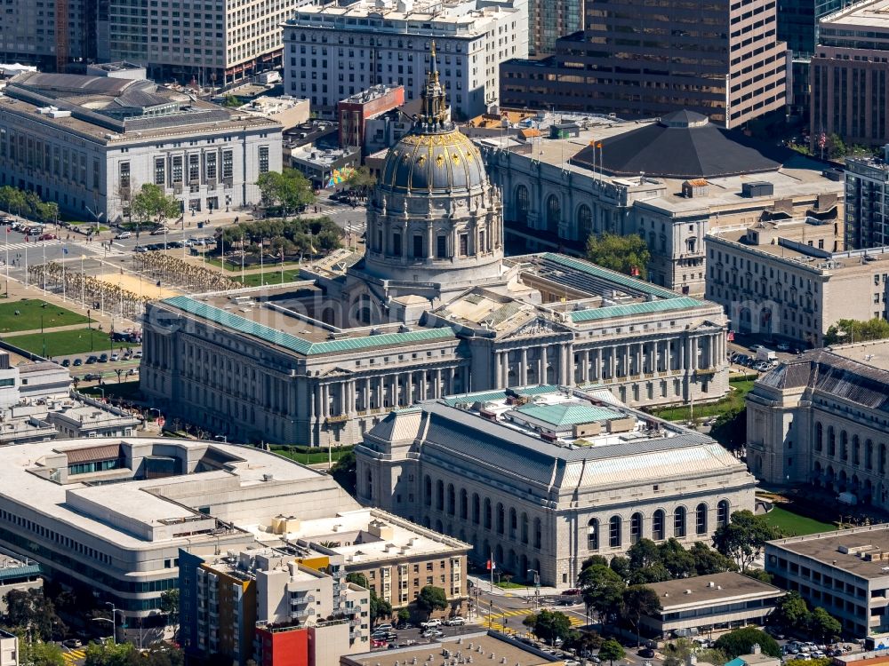 San Francisco from above - Town Hall building of the city administration City and County of San Francisco City Hall 1 Dr Carlton B Goodlett Pl in San Francisco in USA