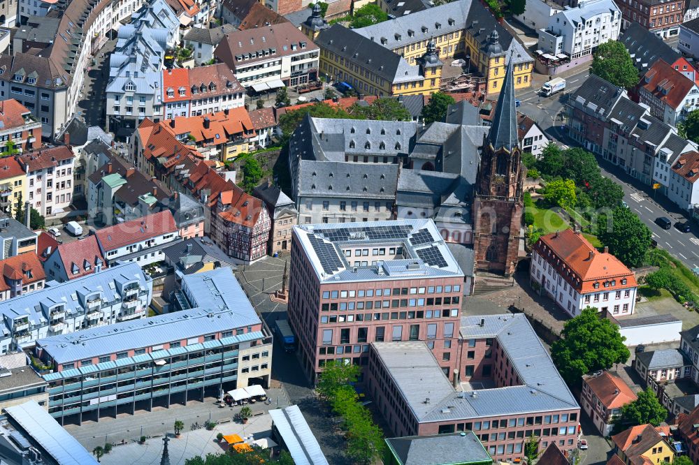 Aerial image Aschaffenburg - Town Hall building of the city administration on Dalbergstrasse in the district Innenstadt in Aschaffenburg in the state Bavaria, Germany