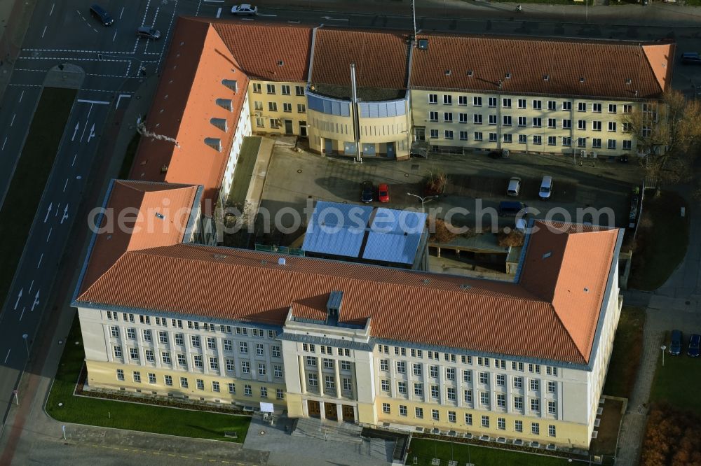 Aerial image Eisenhüttenstadt - Town Hall building of the city administration in Eisenhuettenstadt in the state Brandenburg