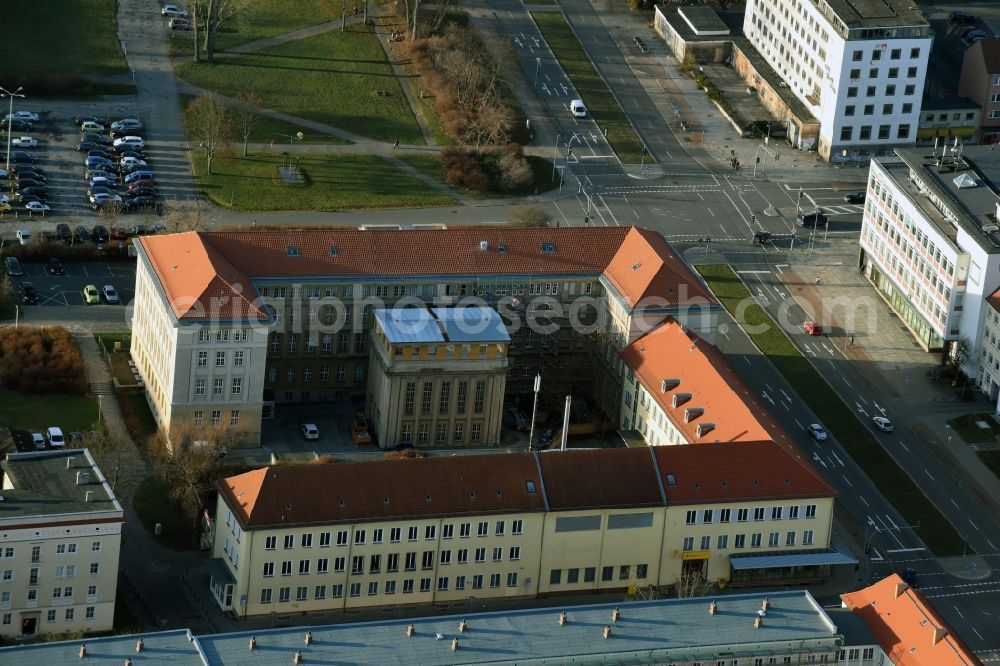 Aerial photograph Eisenhüttenstadt - Town Hall building of the city administration in Eisenhuettenstadt in the state Brandenburg