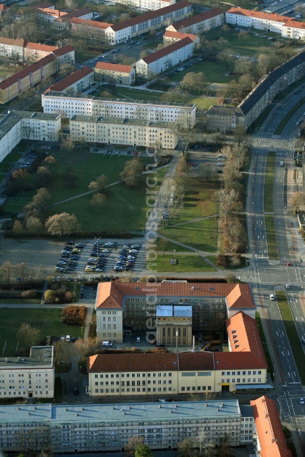 Aerial image Eisenhüttenstadt - Town Hall building of the city administration in Eisenhuettenstadt in the state Brandenburg