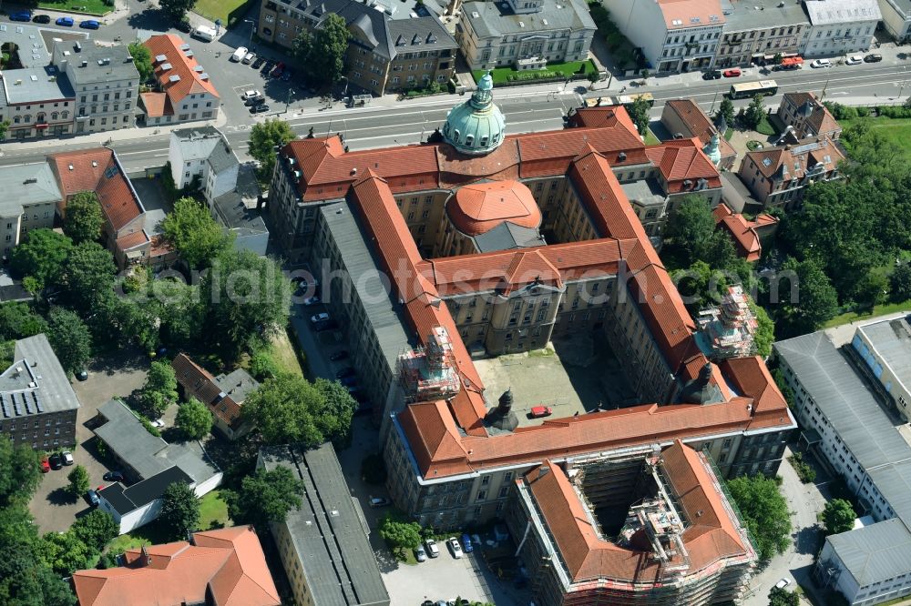 Potsdam from above - Town Hall building of the city administration on Friedrich-Ebert-Strasse in Potsdam in the state Brandenburg, Germany