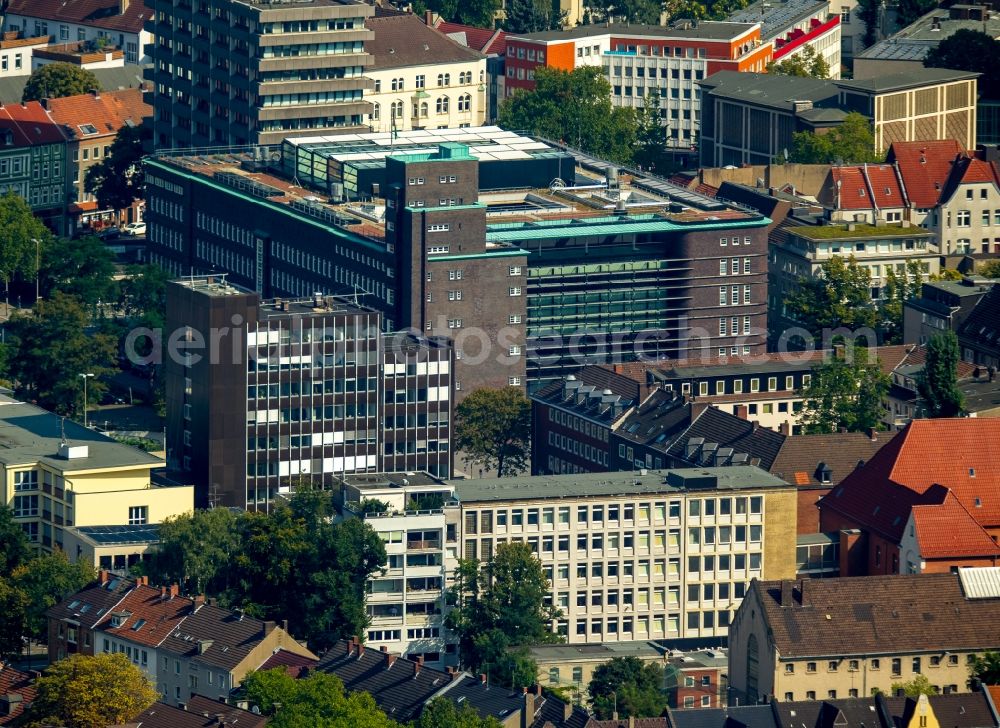 Gelsenkirchen from the bird's eye view: Town Hall building of the city administration in Gelsenkirchen in the state North Rhine-Westphalia