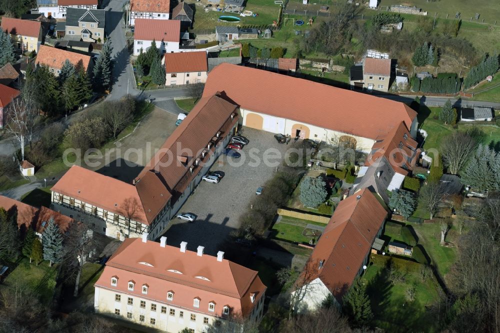 Stauchitz from the bird's eye view: Town Hall building of the city administration Gemeinde Stauchitz am Thomas-Muentzer-Platz in Stauchitz in the state Saxony