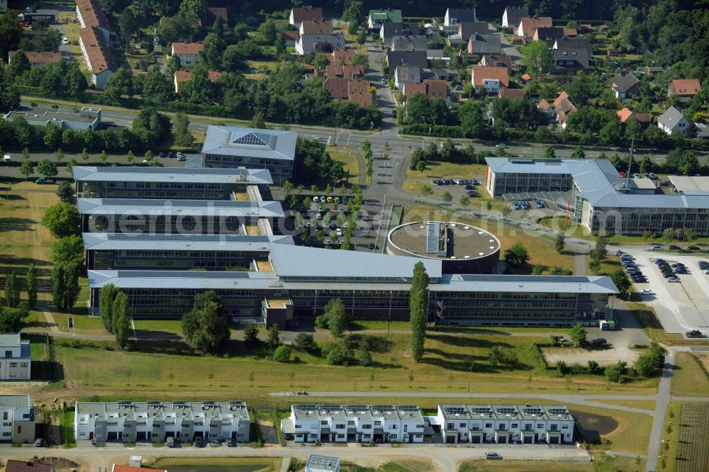 Aerial image Gütersloh - Town Hall building and the district administration in Guetersloh in the state of North Rhine-Westphalia