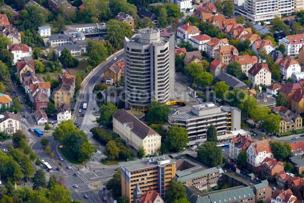 Göttingen from the bird's eye view: Town Hall building of the city administration in Goettingen in the state Lower Saxony, Germany