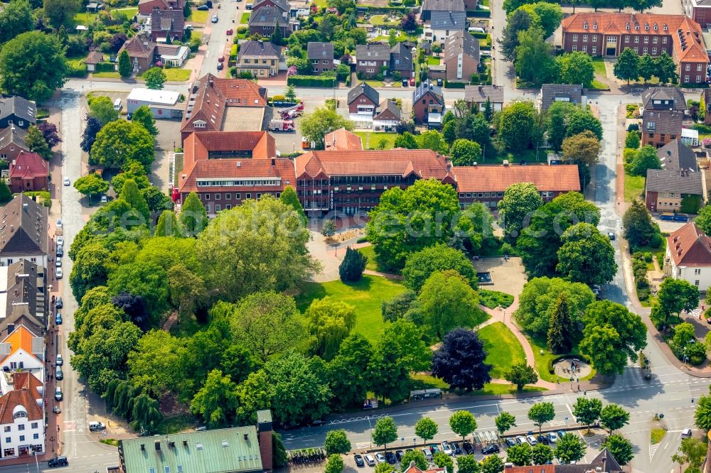 Aerial photograph Haltern am See - Town Hall building of the city administration in Haltern am See in the state North Rhine-Westphalia