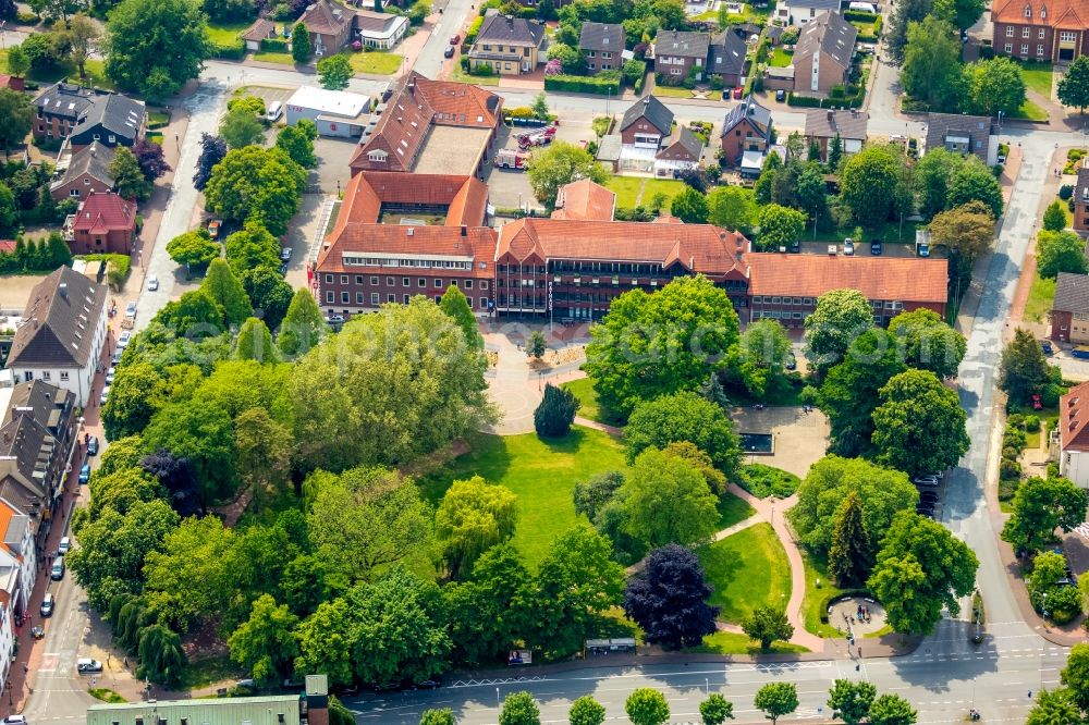 Aerial image Haltern am See - Town Hall building of the city administration in Haltern am See in the state North Rhine-Westphalia