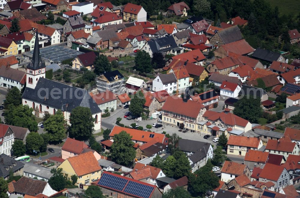 Aerial image Herbsleben - Town Hall building of the city administration on Hauptstrasse in Herbsleben in the state Thuringia, Germany