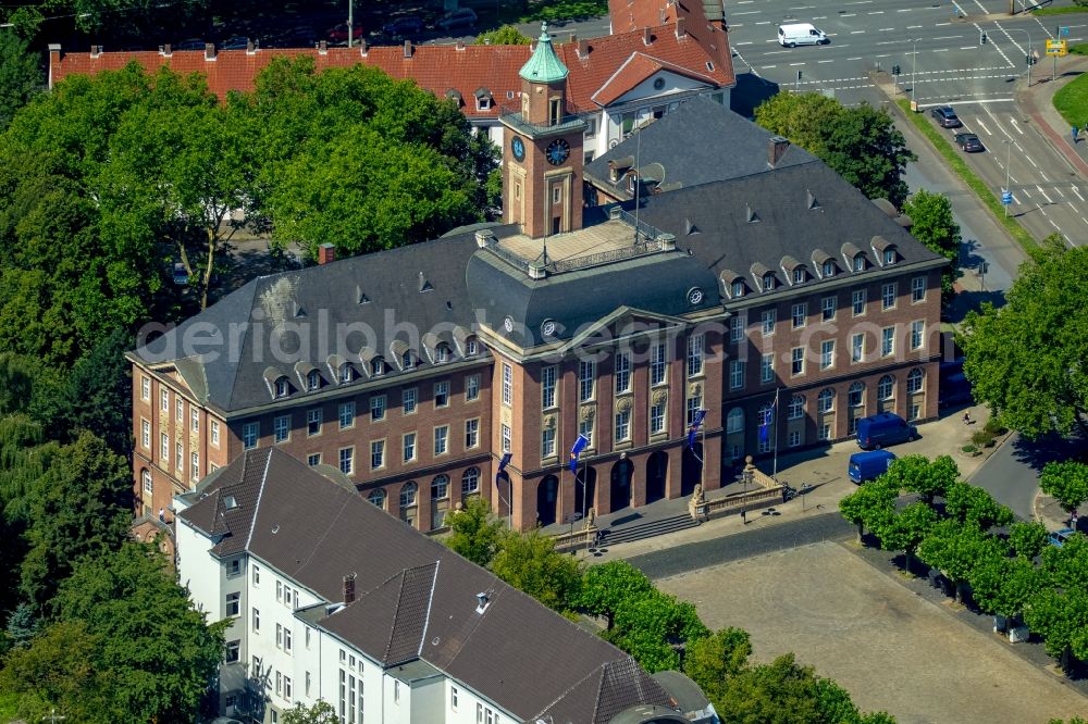 Aerial image Herne - Town Hall building of the city administration in Herne in the state North Rhine-Westphalia