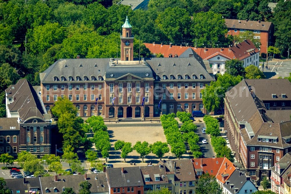 Aerial photograph Herne - Town Hall building of the city administration in Herne in the state North Rhine-Westphalia