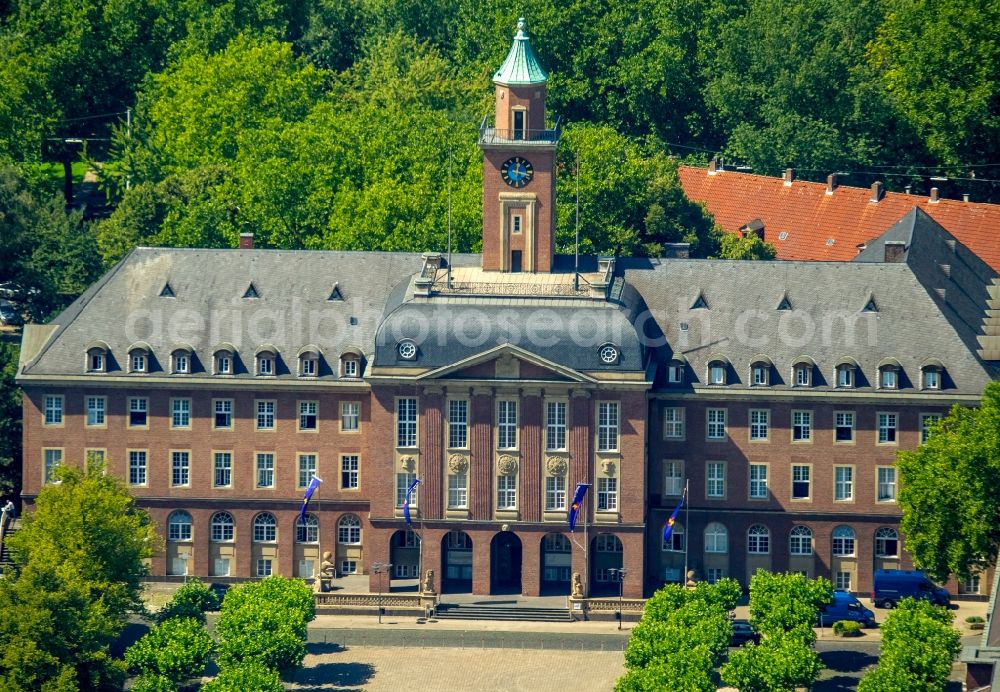 Herne from above - Town Hall building of the city administration in Herne in the state North Rhine-Westphalia