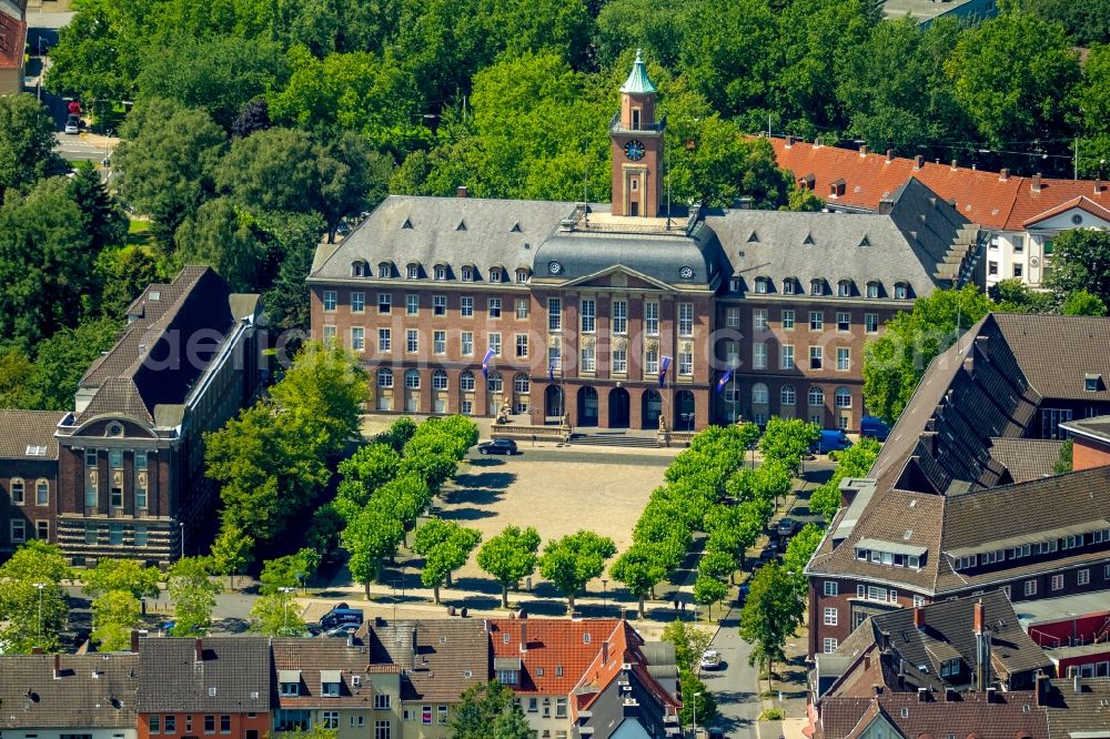 Aerial image Herne - Town Hall building of the city administration in Herne in the state North Rhine-Westphalia