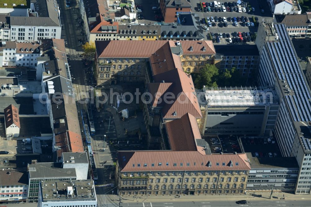 Kassel from the bird's eye view: Town Hall building of the city administration in Kassel in the state Hesse