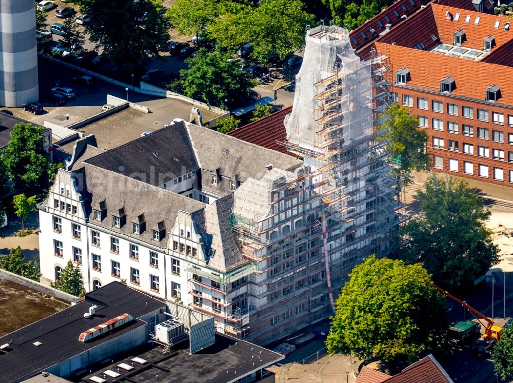 Gladbeck from above - Town Hall building of the City Council at the market downtown in Gladbeck in the state North Rhine-Westphalia