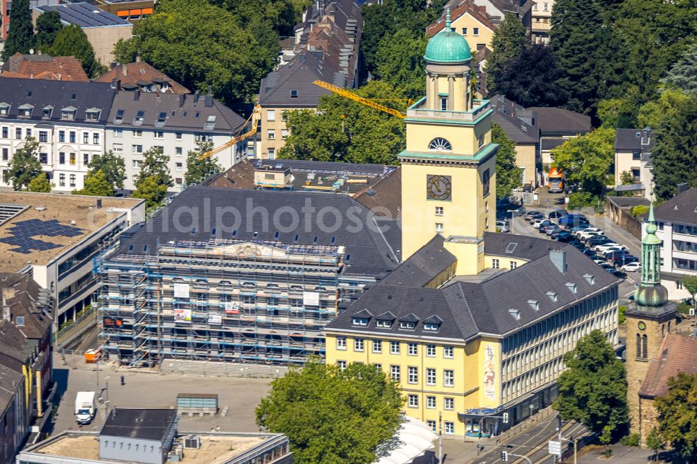 Witten from above - Town Hall building of the City Council at the market downtown in Witten in the state North Rhine-Westphalia