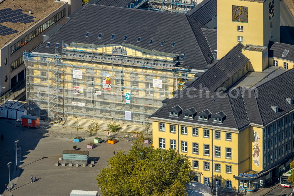 Witten from above - Town Hall building of the City Council at the market downtown in Witten in the state North Rhine-Westphalia