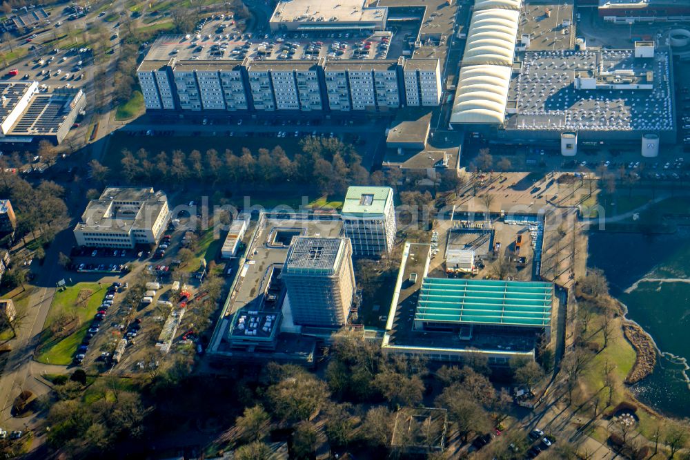 Aerial photograph Marl - Town Hall building of the city administration on Creiler Platz in Marl in the state North Rhine-Westphalia, Germany