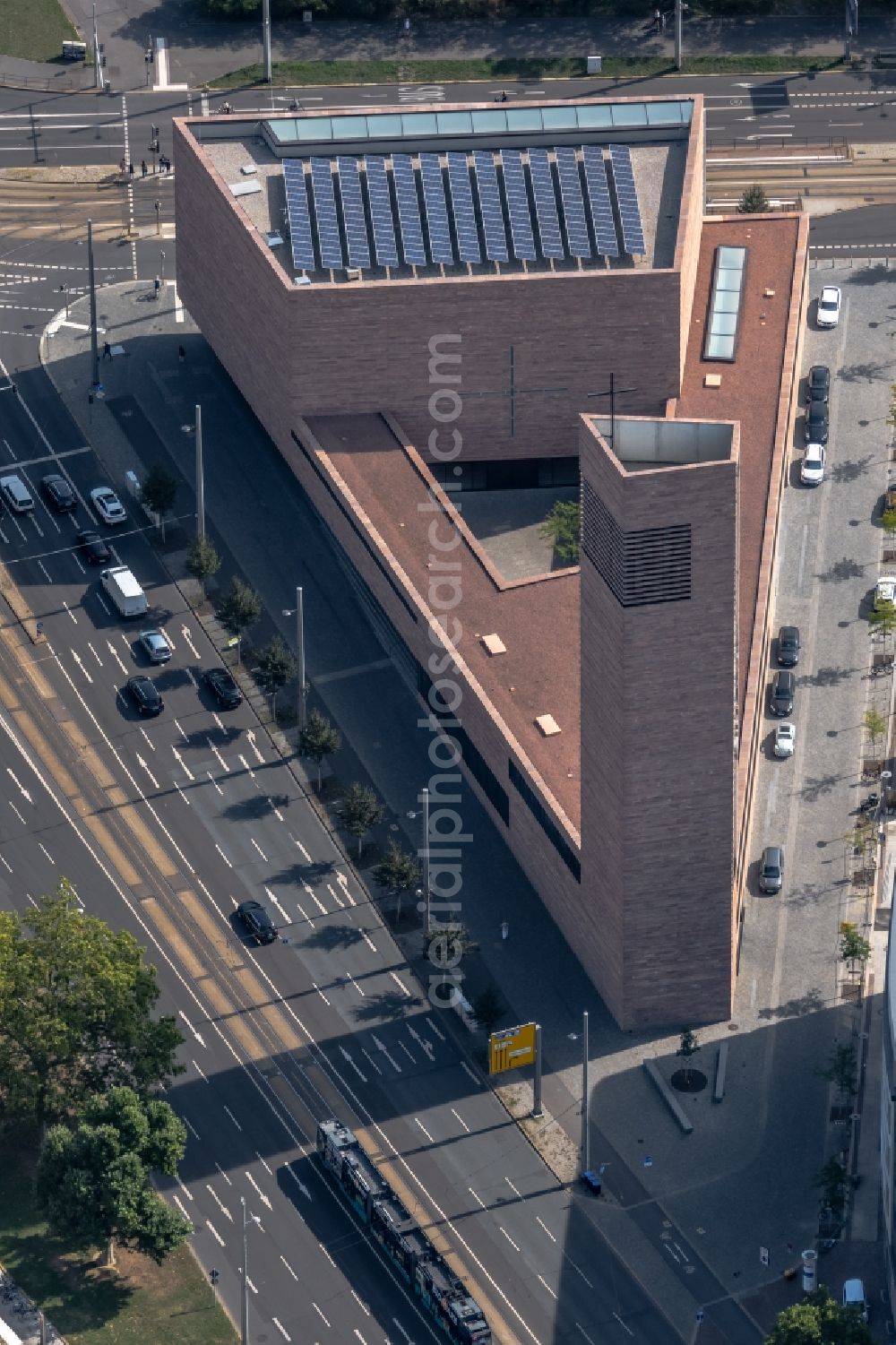 Aerial photograph Leipzig - Town Hall building of the city administration on Martin-Luther-Ring in Leipzig in the state Saxony