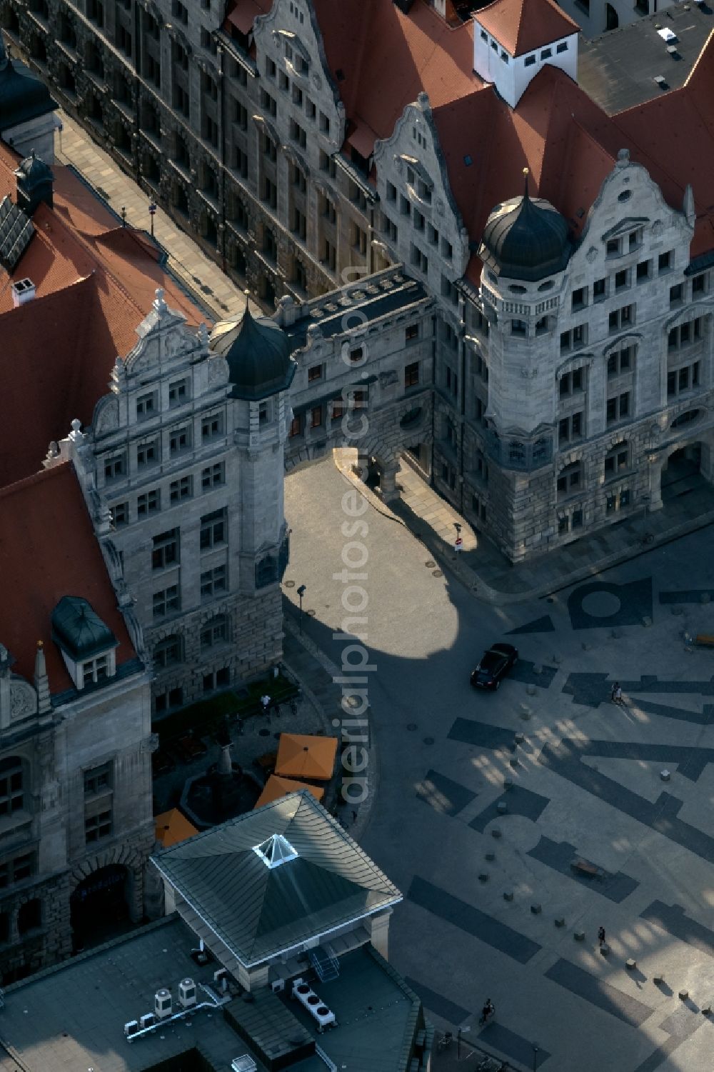 Aerial photograph Leipzig - Town Hall building of the city administration on Martin-Luther-Ring in Leipzig in the state Saxony