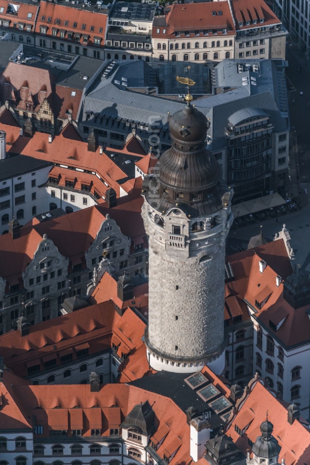 Aerial photograph Leipzig - Town Hall building of the city administration on Martin-Luther-Ring in Leipzig in the state Saxony