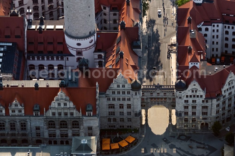 Aerial image Leipzig - Town Hall building of the city administration on Martin-Luther-Ring in Leipzig in the state Saxony