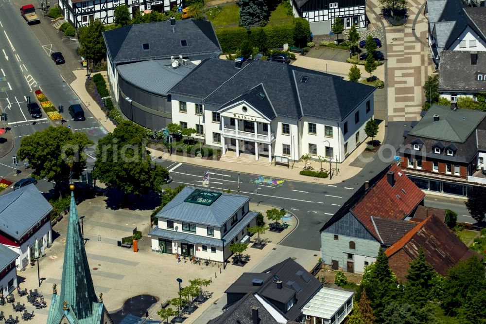 Aerial photograph Medebach - Town Hall building of the city administration in Medebach in the state North Rhine-Westphalia